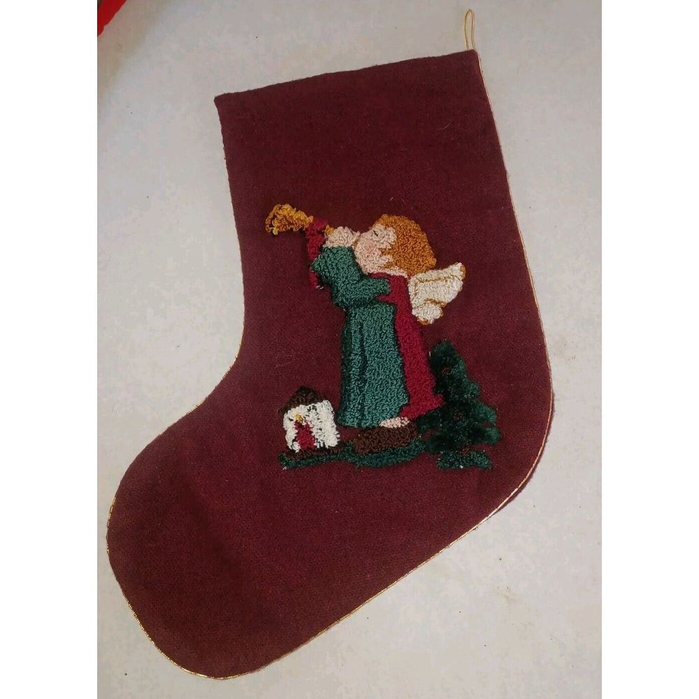 Vtg Handmade CHRISTMAS STOCKING 3D‎
